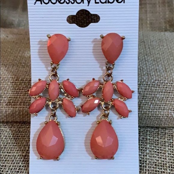 Gold & Peach Elagent Post Earrings - Picture 1 of 1
